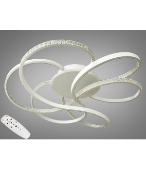 Стельова LED-люстра з диммером і підсвічуванням, 140W 1011/L WH