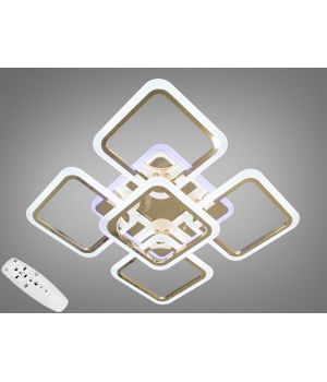 Світлодіодна люстра смарт світильник з пультом, золото, 120W A8060/4+1G LED 3color dimmer