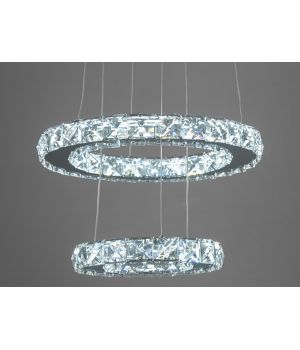 LED Люстра підвіс "Кришталеві кільця" в вітальню, 30 W 7206-3W/300+200HR