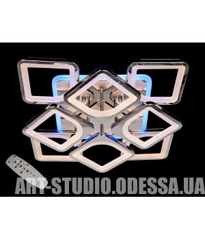Світлодіодна люстра потужністю 115Вт, хром люстра плоска S8060/4+4HR LED 3color dimmer