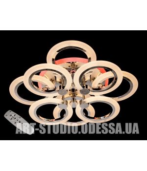  LED люстра з пультом, диммером і кольоровою підсвіткою, 110W A8022/4+4HR LED 3color dimmer