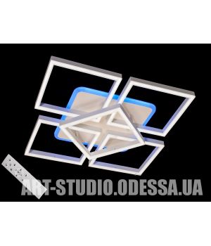 Потолочная LED-люстра с диммером и подсветкой, 165W 11009/4+1X WH LED dimmer (белая,коричневая)