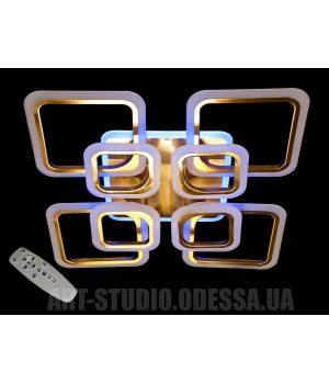 Стельова LED-люстра з диммером та підсвічуванням, 145 W 5588/4+4 G LED 3color dimmer