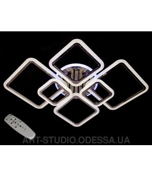 Стельова люстра з диммером і LED підсвічуванням, колір чорний хром, 150W 