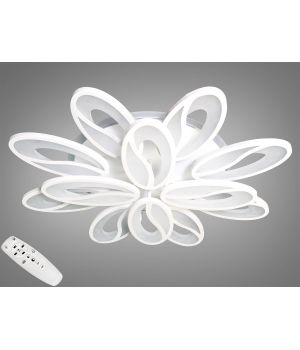 Стельова світлодіодна люстра з димером та підсвіткою, 190 Вт 8090/8+4WH LED 3color dimmer