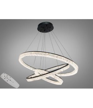 Світлодіодна люстра від Art-Studio підвісна чорна 195 Вт 25108/800+600+400BK dimmer