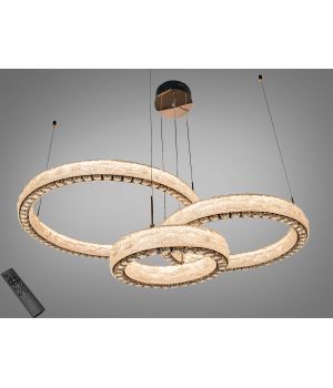 Підвісна LED люстра три кільця  від Art-Studio  золото пульт 195Вт 662/800+600+400GD
