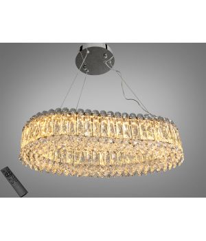 Кришталева LED люстра овальна  хром 50 Вт 7930/500x300CH