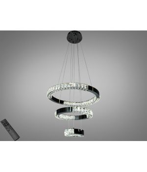 Підвісна LED люстра 2 кільця від  Art - Studio   чорний хром 54Вт 7968/600+400+200BHR
