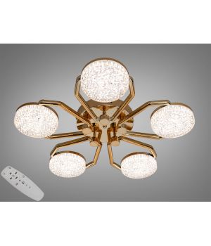 Стельова LED люстра з пультом золото від Art-Studio 52 Вт  9358/5GD