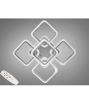 LED люстра під стелю з пультом, диммером і підсвіткою, хром, 120W A8060/4+1HR LED 3color dimmer