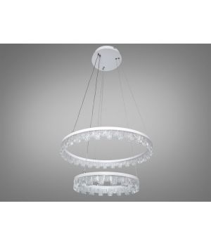 Люстра LED підвісна від Art-Studio біла 2 кільця 85W MD78201/600+400WH