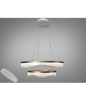 Підвісна люстра LED від Art-Studio  2 кільця у кольорі шампань 76Вт MD86672/600+400CG