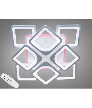 LED люстра в вітальню з пультом, підсвіткою, 130W, S8060/4+4WH LED 3color dimmer