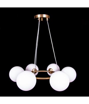 Підвісна люстра в стилі лофт на 6 лампочок P9-2938/6P CP/copper/white ball
