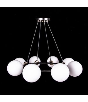 Підвісна люстра в стилі лофт на 8 лампочок P9-2938/8P BK/black/white ball