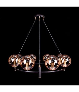 Підвісна люстра в стилі лофт на 8 лампочок P9-2880/8 BK/BK+copper 
