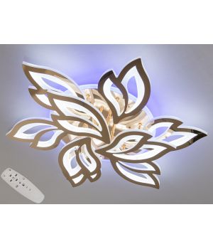 Золота стельова Led люстра з пультом, диммером, підсвічуванням, 140W 8165/6+3G LED 3color dimmer