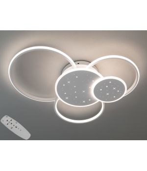 Сучасна стельова світлодіодна люстра кільця з пультом, 100Вт, 2447WH dimmer