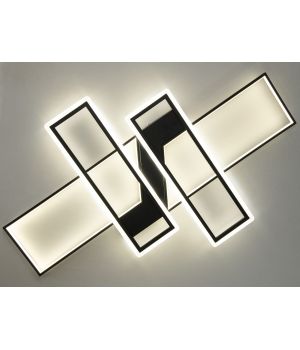Сучасна чорна стельова LED люстра з пультом, 140 Вт 5601/B BK