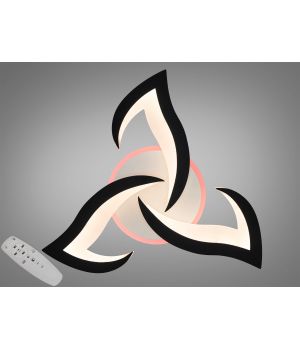 Стельова світлодіодна люстра з пультом, димером, 45W, 8146/3BK LED 3color dimmer
