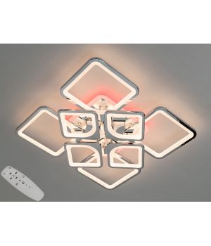 LED люстра з диммером і синім підсвічуванням, колір хром, 155W
