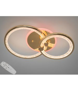 LED люстра з пультом, диммером і кольоровою підсвіткою, 55W 8180/2G LED 3color dimmer