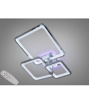 Стельова світлодіодна люстра з пультом, димером, підсвіткою, 70W 8208/3HR LED 3color dimmer