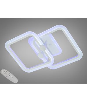 Пристельова світлодіодна люстра з пультом, димером, 65W, біла A8208/2WH LED 3color dimmer