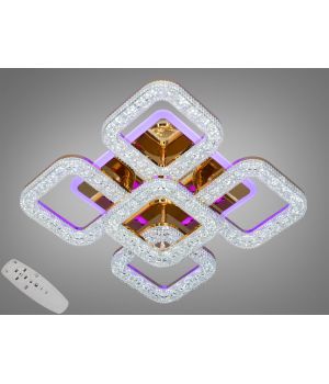 Стельова світлодіодна люстра з підсвіткою, димером, 65W S2205/4+1G LED 3color dimmer