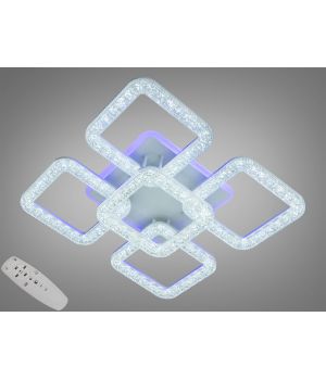 Стельова світлодіодна люстра з підсвіткою, димером, 65W, біла S2205/4+1WH LED 3color dimmer
