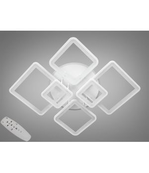 СТЕЛЬОВА LED ЛЮСТРА З ПУЛЬТОМ, ДИММЕРОМ ТА ПІДСВІЧУВАННЯМ, 150W 8160/6BK LED 3color dimmer