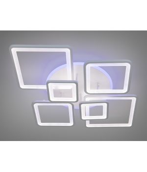Стельова LED люстра з пультом, диммером та підсвічуванням, 150W 8160/6WH LED 3color dimmer