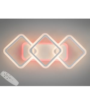 Біла LED люстра під стелю з пультом, підсвіткою, дімером, 75W A8160/2+1WH LED 3color dimmer