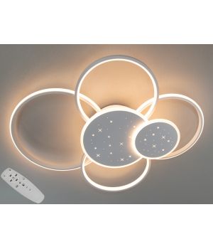 Унікальна стельова світлодіодна люстра з пультом, 115Вт, біла 2448WH dimmer