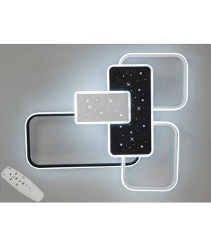 Стельова LED люстра з ефектом зоряного неба, 105Вт, 2449WH+BK dimmer