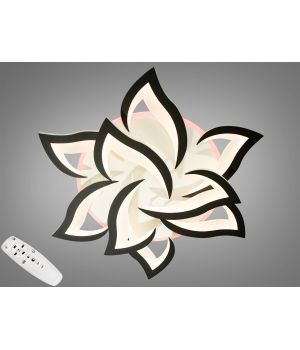Декоративна стельова LED люстра з пультом, 115W, 8146/6+3BK LED 3color dimmer