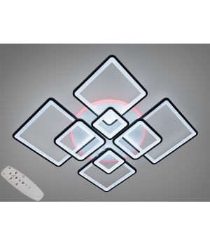 СУЧАСНА LED ЛЮСТРА НА ПУЛЬТІ З ДИММЕРОМ ТА ПІДСВІТКОЮ, 235 ВТ, 8160/8WH LED 3color dimmer
