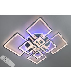 Сучасна LED люстра з пультом, диммером та підсвіткою, 225W, хром 8160/8HR LED 3color dimmer