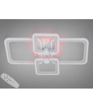 Плоска світлодіодна люстра з пультом, диммером, підсвіткою, 76W A8208/4WH LED 3color dimmer