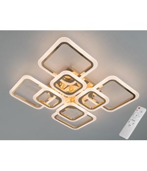 Стельова світлодіодна люстра з пультом, 110W, золото A8060/4+4G