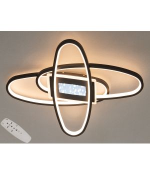 Сучасна пристельова світлодіодна люстра з пультом, 100Вт,  S2438BK dimmer