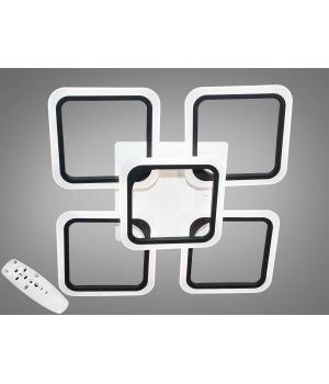 Люстра LED від Art-Studio чорна 90Вт пульт 5 квадратів A8060/4+1BK
