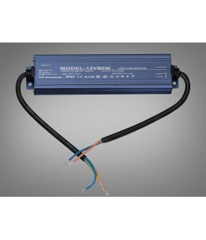 Герметичний блок живлення 12В, для LED стрічки, 80Вт, 6,66А PPF-PW-IP68-12v-80w