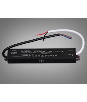 Ультратонкий блок живлення 12В, 60Вт, 5А, герметичний PPF-SY-C-12v-60w