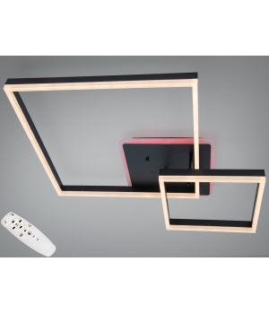 Стельова світлодіодна люстра чорна 84W 2549BK LED 3color dimmer