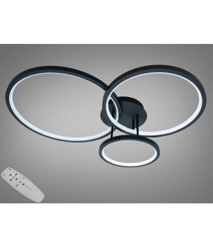 Стельова люстра  кільця  чорна  LED 84W  2556BK dimmer