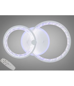 LED ЛЮСТРА З ПУЛЬТОМ, ДИММЕРОМ І КОЛЬОРОВОЮ ПІДСВІТКОЮ, 55W, 8180/2WH LED 3color dimmer