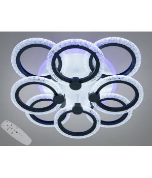 Стельова люстра Art-Studio  чорна LED 92W 8 кілець  A8180/4+4BK LED 3color dimmer