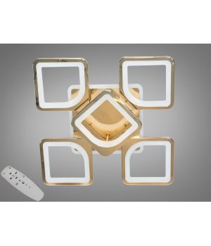 Світлодіодна люстра смарт світильник з пультом, 85W, золото S8060/4+1G LED 3color dimmer